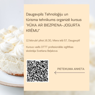 Kuka ar biezpiena jogurta kremu kursa apraksts