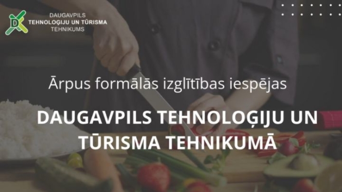 Plakāts ar uzrakstu "Ārpus formālās izglīības iespējas DTTT"