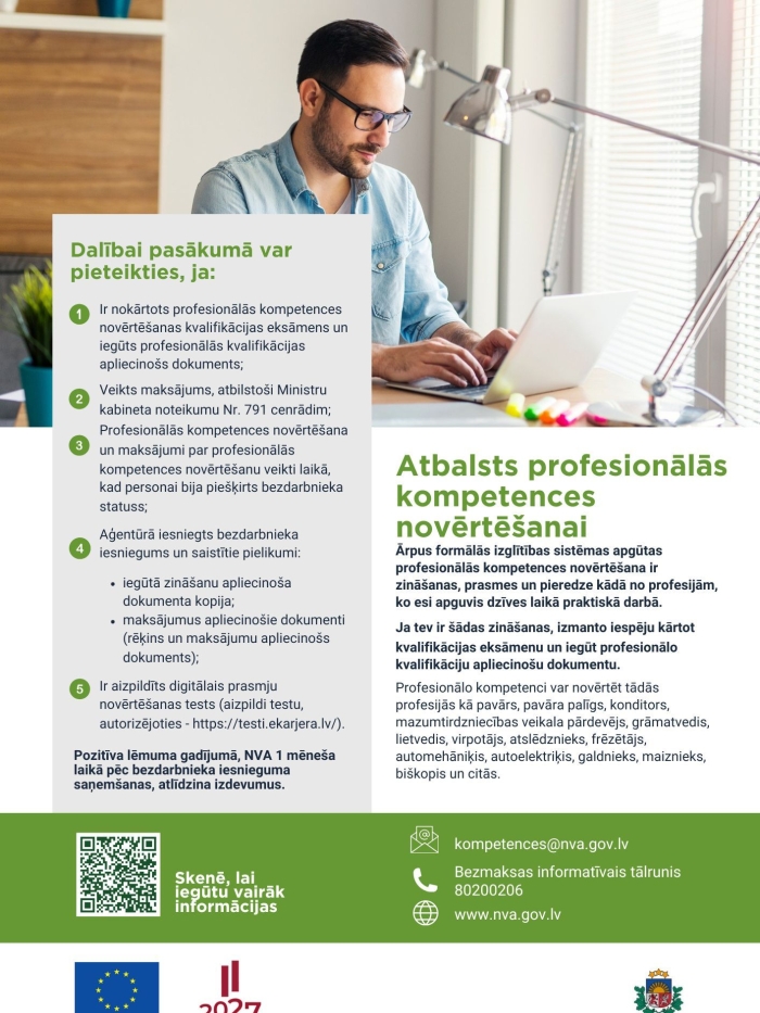 Atbalsts profesionālās kompetences novērtēšanai