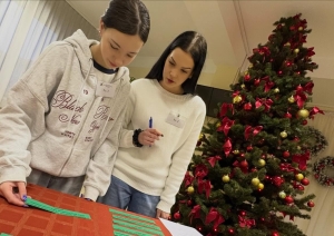 Izglītojamās aizpilda uzdevumu lapas, analizējot konkursa darba posmus.